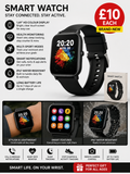 Bluetooth Smartwatch with White and Black Straps