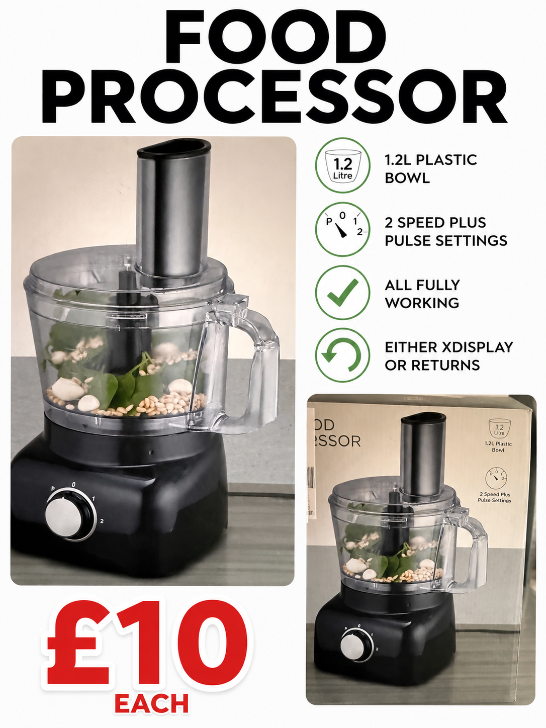 Compact Food Processor – 1.2L