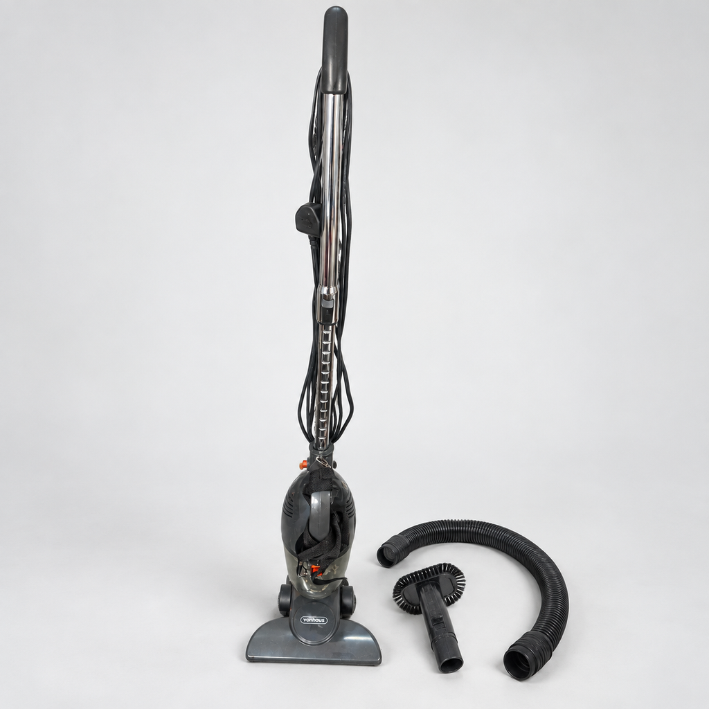 Background-edited photo of actual VonHaus vacuum