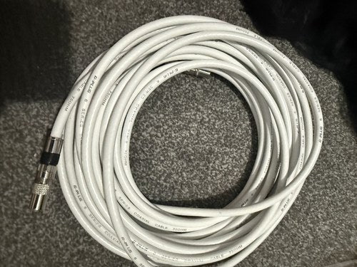 White coax-style aerial cable