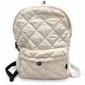 Cream quilted backpack