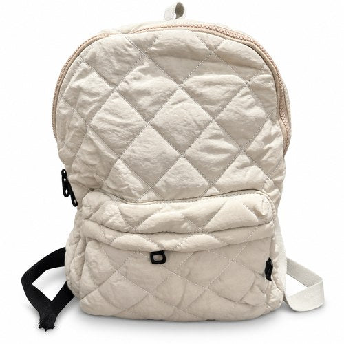 Cream quilted backpack