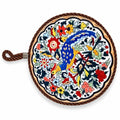 Peacock-pattern ceramic hanging plaque