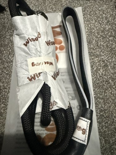 Wisedog black rope dog lead