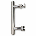 Chrome-finish shower door handle