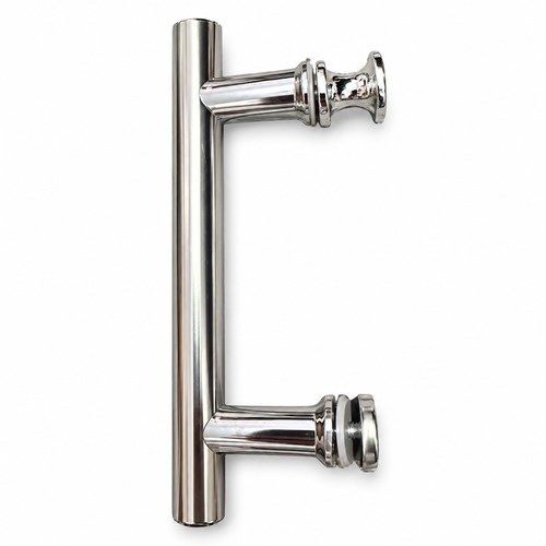 Chrome-finish shower door handle