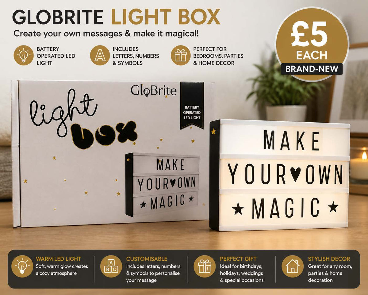 GloBrite LED Cinematic Lightbox – 85 Letters & Symbols