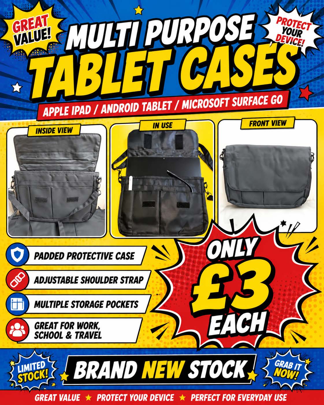 Multi-Purpose Padded Tablet Case