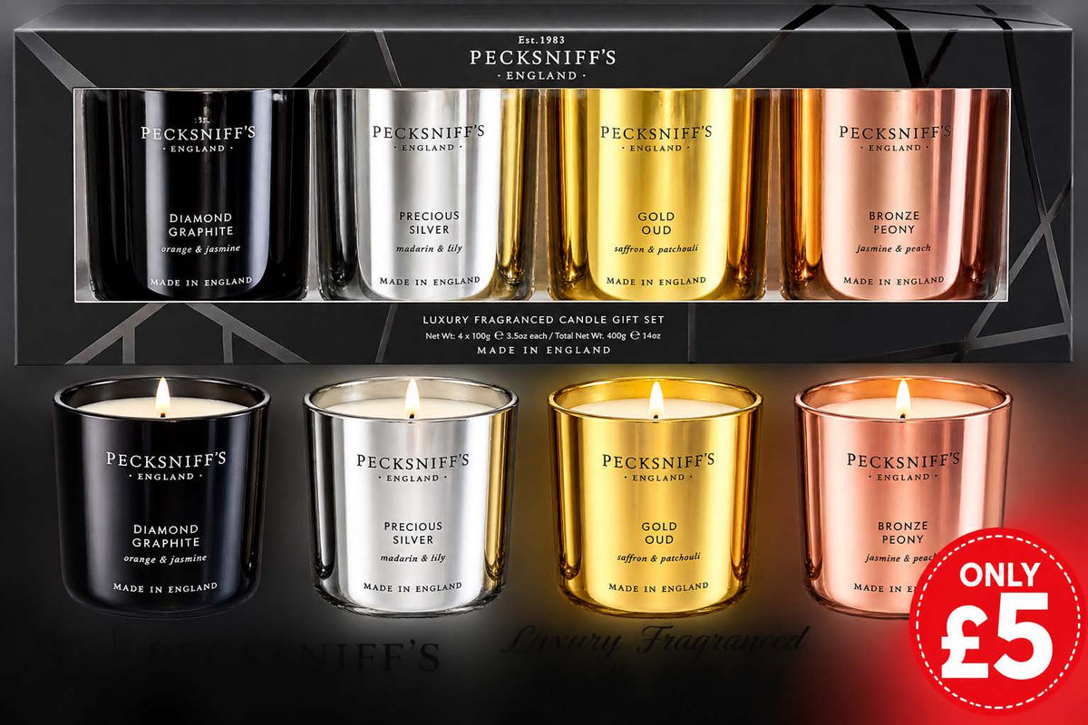 Pecksniff's Luxury Fragranced Candle Gift Set – 4 Pack