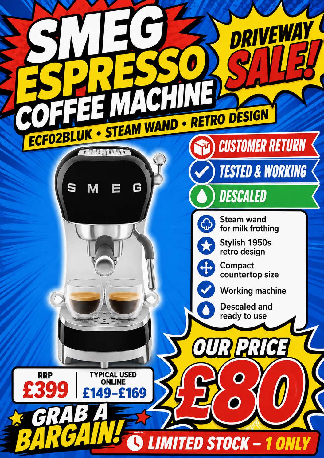 Smeg ECF02 Espresso Coffee Machine