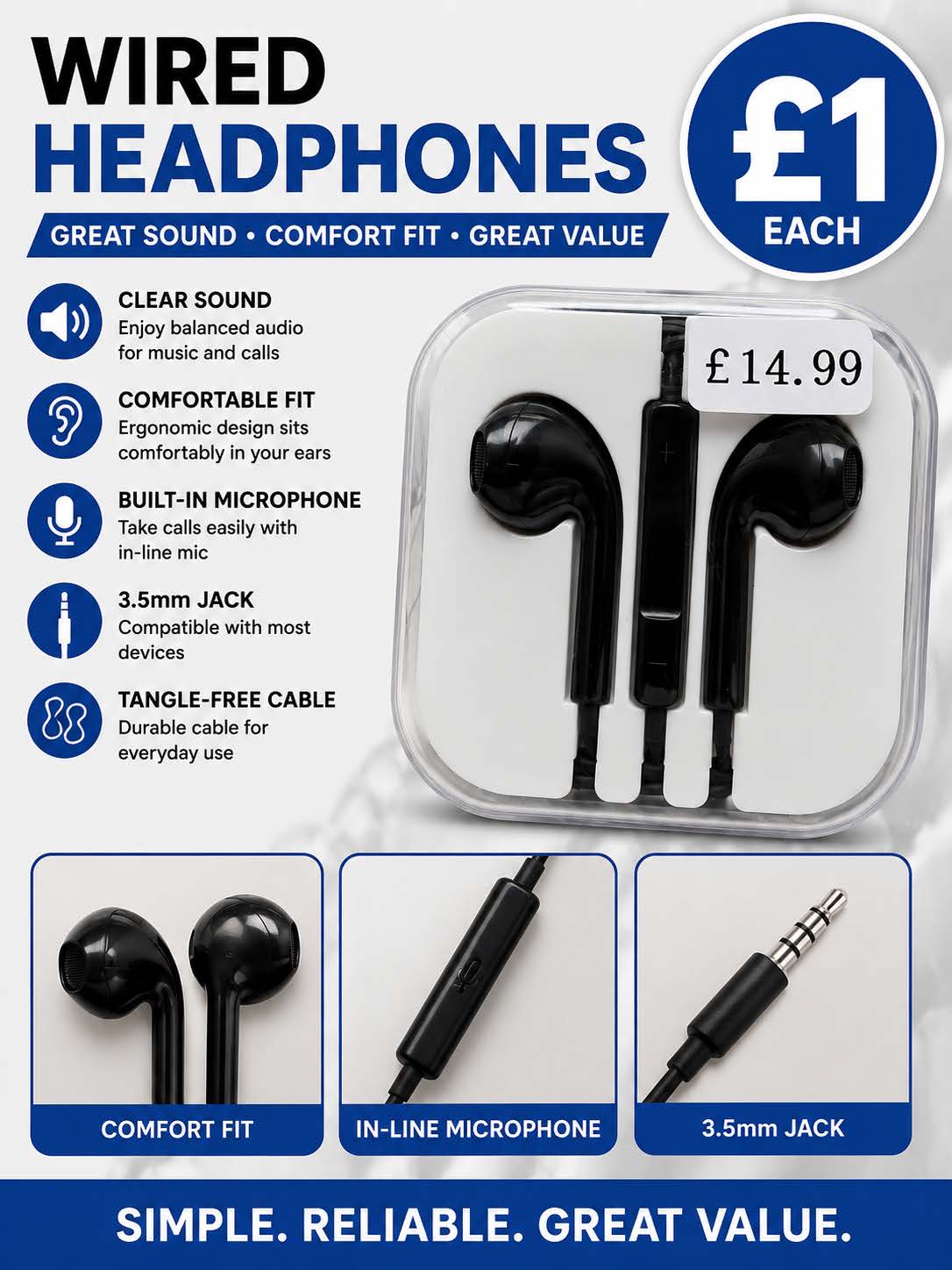 Wired In-Ear Headphones with Microphone