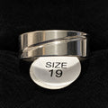 Silver-Tone Diagonal Groove Band stainless steel ring