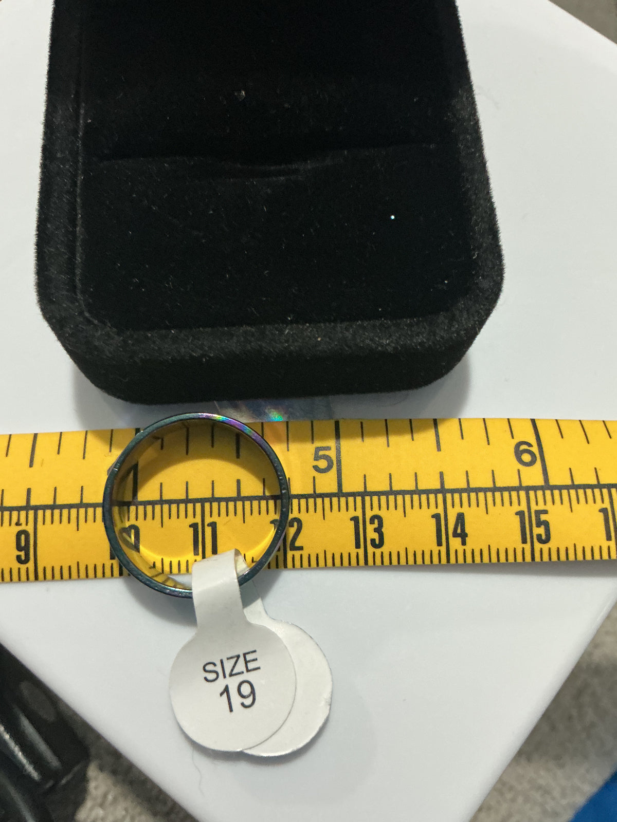 Original detail photograph of rainbow diagonal groove band