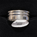 Silver-Tone Ridged Band stainless steel ring