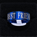 Blue Best Friends Band stainless steel ring
