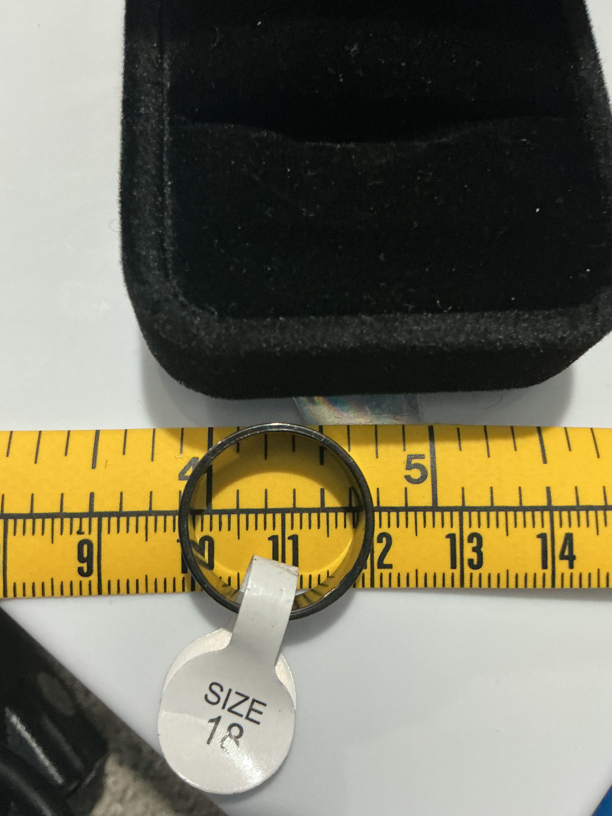 Original detail photograph of silver-tone brushed double groove band