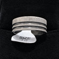 Silver-Tone Brushed Double Groove Band stainless steel ring