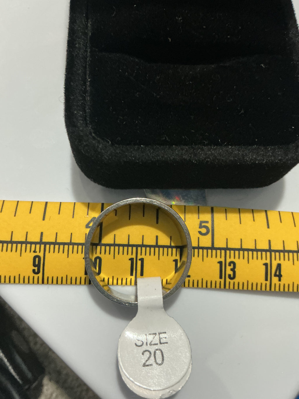 Original detail photograph of silver-tone multi groove band