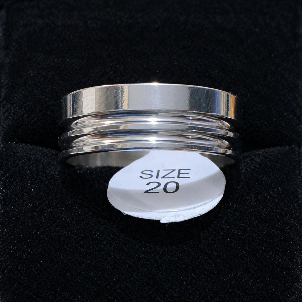 Silver-Tone Multi Groove Band stainless steel ring