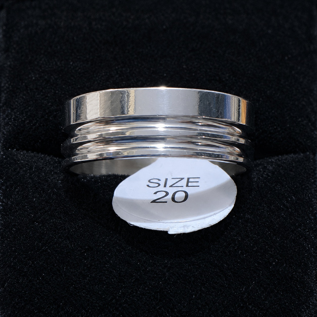 Silver-Tone Multi Groove Band stainless steel ring