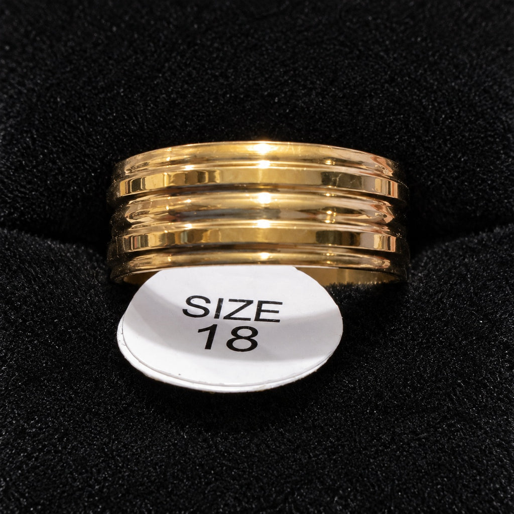 Gold-Tone Ridged Band stainless steel ring