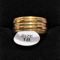 Gold-Tone Ridged Band stainless steel ring