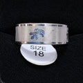 Silver-Tone Engraved Motif Band stainless steel ring