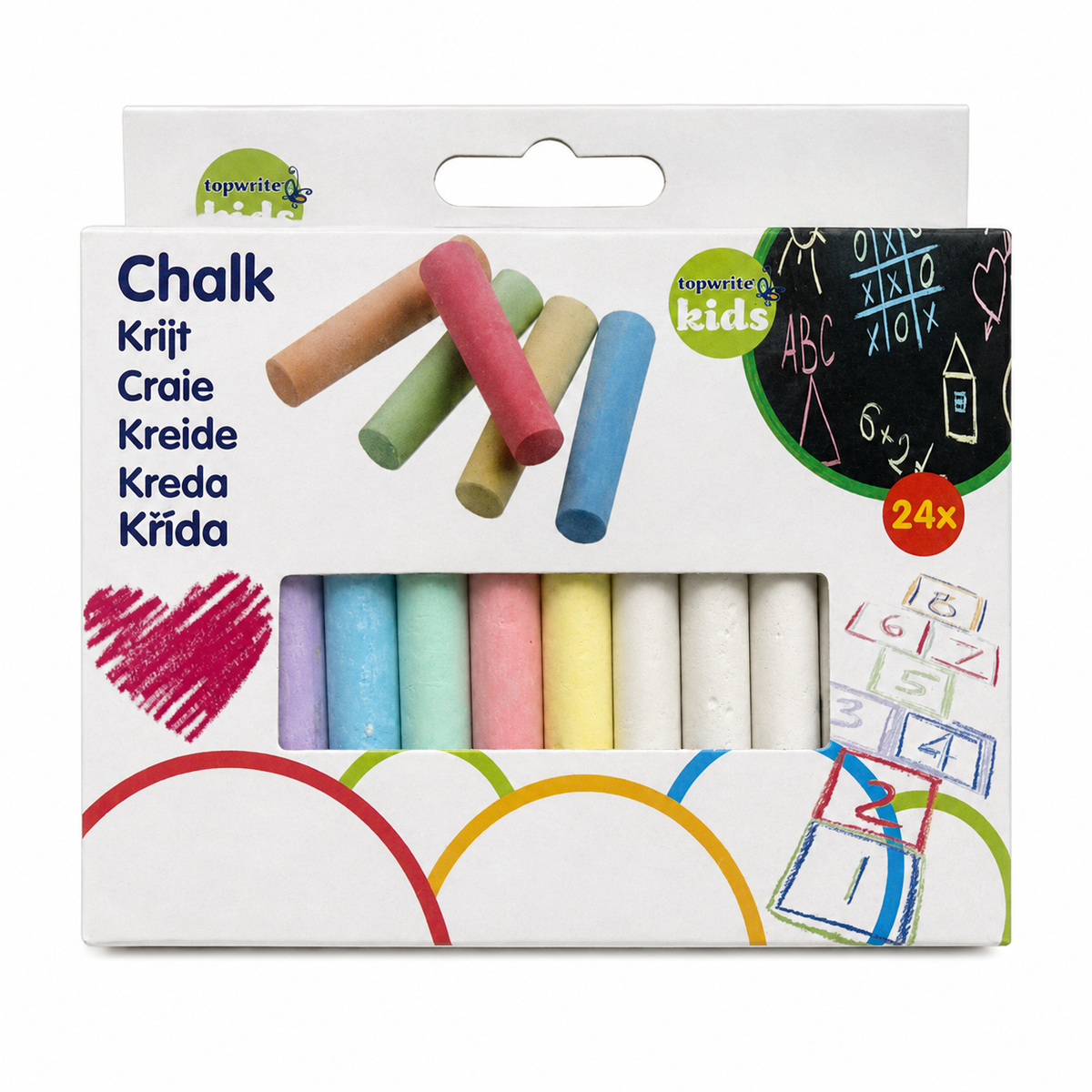Topwrite Kids coloured chalk 24-piece pack