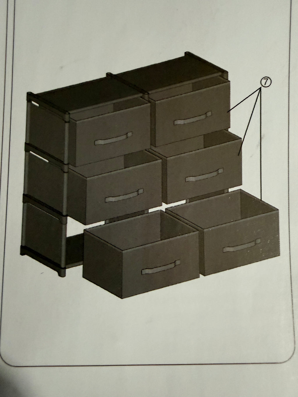 Six-Drawer Freestanding Storage Unit – product view